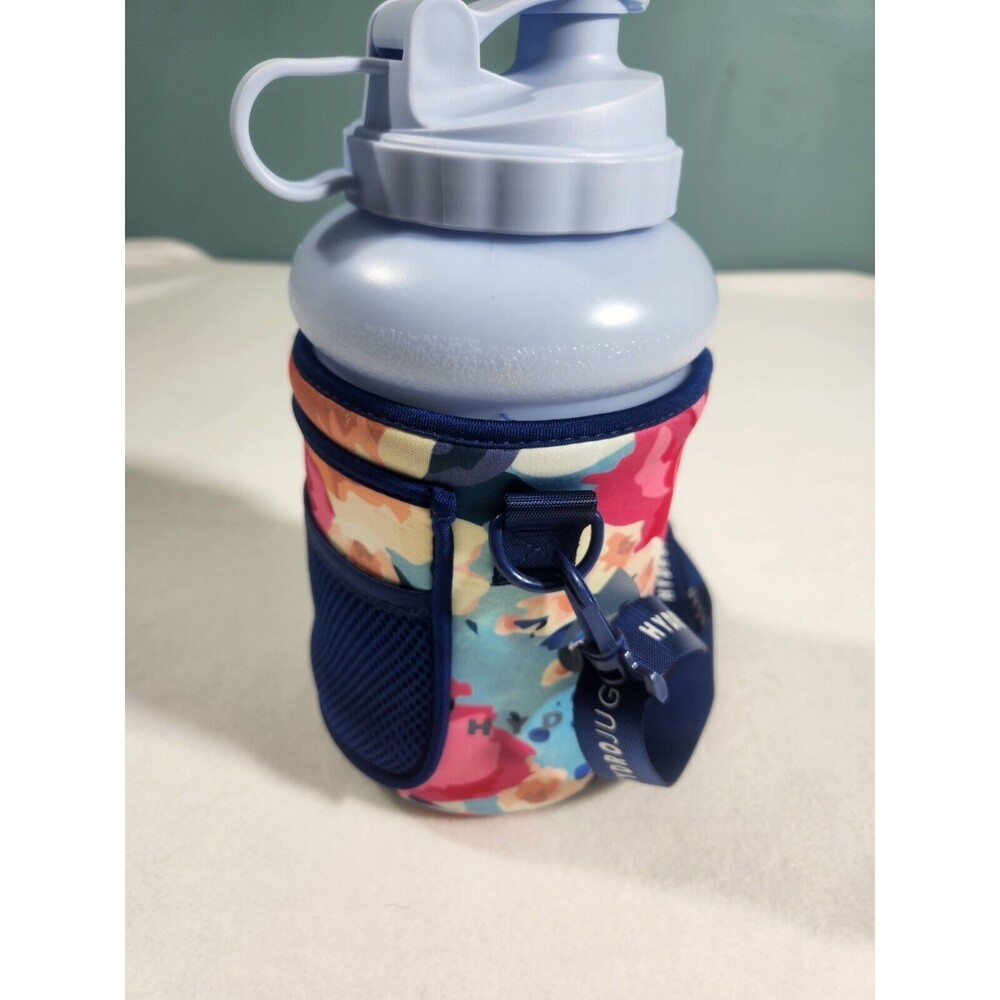 Grey Hydrojug 73OZ With Floral Sleeve And Strap Sports Hydration Water Jug